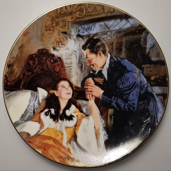 Gone with the Wind "Scarlett & Rhett's Honeymoon" 1990 Plate #2768D - Picture 4 of 9